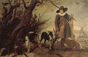WILDENS, Jan, A Hunter with Dogs Against a Landscape